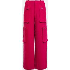 Amiri Byxor Amiri High-rise wide-leg bouclÃ cargo pants
