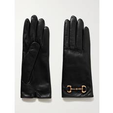 Gucci Gloves & Mittens Gucci Horsebit leather gloves black