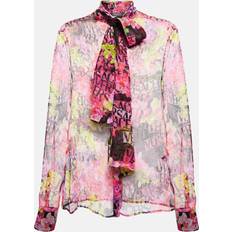 Versace Blouses Versace Printed silk chiffon blouse multicoloured (US 2)