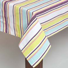 Cotton - Purple Cloths & Tissues Homescapes Osaka Striped Cotton Square 137 cm x 137 cm - Tablecloth Green, Purple