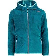 Turkis Fleecejakker Børnetøj CMP Girl's Jacket Fix Hood Highloft Fleecejakke turkis