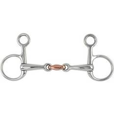 Equestrian Shires Hanging Cheek Copper Lozenge Snaffle in Silver, 5.5" Stainless Steel Charlies