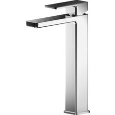 Silver Basin Taps Balterley Square High-Rise Mono Basin Mixer Tap Chrome Silver