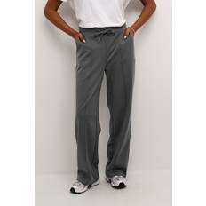 Kaffe Jenny Wide Leg Tie Waist Trousers, Black Oyster
