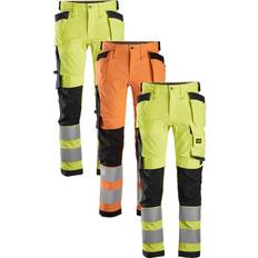 Snickers High-Vis Class Stretch Trousers Holster Pockets High Vis Yellow/Black