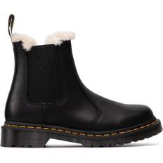 Shoes Dr. Martens 2976 Women's Faux Fur Lined Chelsea Boots - Black Burnished Wyoming