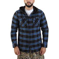 Vans Shirts Vans Parkway Hooded Long Sleeve Woven Shirt - Black/True Blue