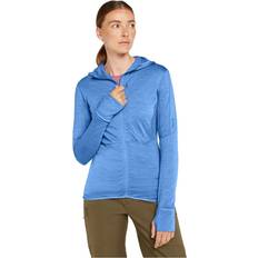 Dame - Merinould Jakker Icebreaker Womens 200 Realfleece Descender Hoodie - Mørkegrøn/Sort