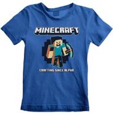 Minecraft T-shirts Children's Clothing Minecraft Crafting Since Alpha Kids Blue T-Shirt Blau 11-12 Years 100% Baumwolle,Jersey