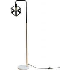 Marble Floor Lamps & Ground Lighting ValueLights Retro Style Black/Copper Metal & White Marble Base With 4W LED Bulb 2700K Warm White Floor Lamp