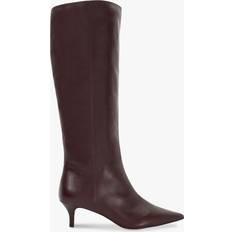 Red - Women High Boots Dune London 'Smooth' Leather Knee High Boots Burgundy