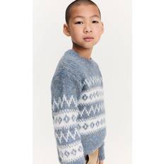 Ragazza Maglioni di Lana Mango Mango Kids' Fair Isle Jumper, Blue