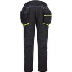 Water Repellent Work Pants Portwest (Black, 42" DX4 Detachable Holster Pocket Softshell Trousers