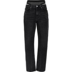 【関税&送料込】Alexander Wang Slit Hem Jean Prestyle Hotfix Alexander Wang Slit Hem Jeans W/ Mesh Underwear in Black | Lyst