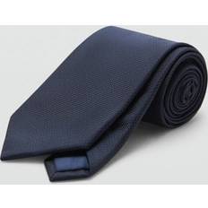 Blue - Men Ties 100% structured mulberry silk tie dark navy Man One MANGO MAN Dark Navy U