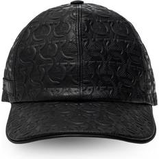 Ferragamo Caps Ferragamo Men Leather Gancini baseball cap Black