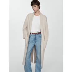 Mango Outerwear Mango Mango Women's Pockets Detail Oversized Knitted Coat Light/Pastel Gray