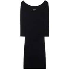 Off-White Dresses Off-White Off Stamp off-shoulder dress women Polyester/Viscose Black