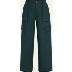 Cargo Trousers - Viscose Vince Wide Leg Pants Sea Onyx