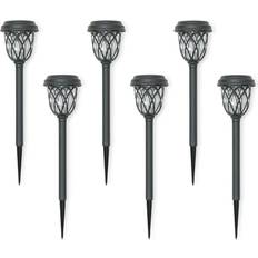 Solar Powered Black Diamond Spike Lights For Drive Path Patio Decor Stake - One Size