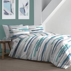 Turchese Copripiumini Fusion Clifton Abstract Print Set - Teal Duvet Cover Turquoise