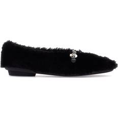 Ferragamo Ferragamo-Noella Fur Ballerinas Nero-Donna Black