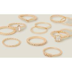 Crystal Rings Accessorize Crystal Rings Pack Gold