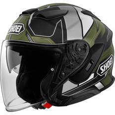 Shoei Motorcykelutrustning Shoei J-Cruise Whizzy Jethelm, schwarz-weiss-grün-braun, Größe für Männer