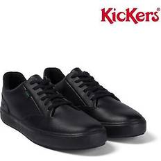 Leather Low Top Shoes Kickers mens boys tovni tumble black leather lace up school shoes
