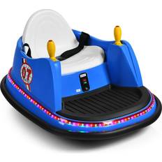 Costway Kids Ride-On Bumper Car with Colorful Flashing Lights and Music-Blue