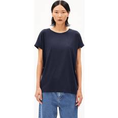 Blau - Damen T-Shirts Armedangels Rundhals T-Shirt Idaara Loose Fit, Dunkelblau