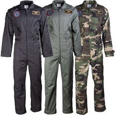 XL Flyverdragter Mil-Tec Pilotdragt med Top Gun Patch - Sort