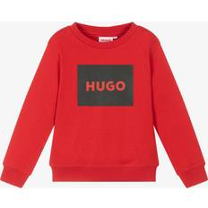 HUGO Kids' cotton-blend sweatshirt with squared logo print