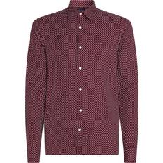 Tommy Hilfiger Pink Shirts Tommy Hilfiger Slim Fit Brushed Printed Shirt Dark Red, Dark Red, 2Xl, Men