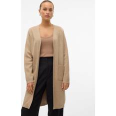 Oversized Vesten Vero Moda Gebreid Vest - Donkerbeige