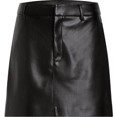 Calvin Klein Musta Hameet Calvin Klein Faux Leather A-Line Skirt - Black