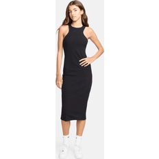 XXL Vestiti Chill Knit Ribbed Midi Dress - Black