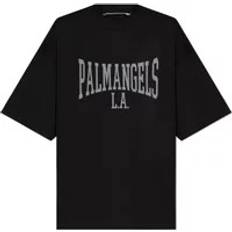 Palm Angels Mujer Camisetas Palm Angels College Loose T-Shirt - Black/Grey