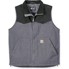Gråa Arbetsvästar Carhartt Montana Duck Väst Med Foder - Shadow/Black