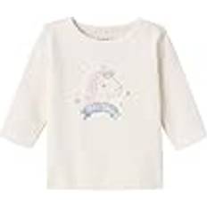 0-1M T-shirts Name It Baby flicka Nbflolai Ls Box Top, Jet Stream