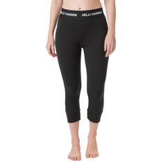 Women Base Layers Helly Hansen Lifa Merino Midweight 3/4 Ski Trouser - Black