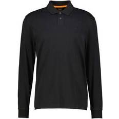 BOSS Pe Interlock Regular Fit Long Sleeve Polo Shirt Black, Black, 2Xl, Men