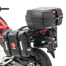 White Motorcycle Bags Bagtecs Set Motorrad Satteltaschen WP8 mit Topcase TP8 45L wasserdicht schwarz-schwarz