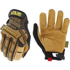 Mechanix Wear M-Pact Leather Work Gloves Absorbs Vibrations, Impact Protection, Abrasion Resistant (Large, Brown/Black)
