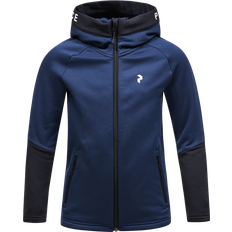 Hurtigtørrende materiale Fleecejakker Børnetøj Peak Performance Junior Rider Zip Hood - Blue Shadow/Black (G79941-010)