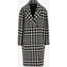 Wit - Wollen Jas Jassen Dolce & Gabbana Oversize Houndstooth Coat Bianco/Nero