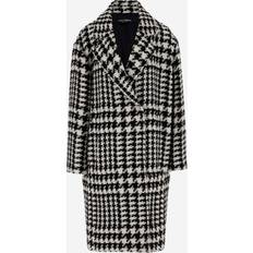 Beige - Men Coats Dolce & Gabbana Oversize houndstooth coat multicolor