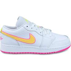 Trainers Jordan Air Low Edge Leather Synthetic Youth Trainers White Lemon Venom Pink Big Kid x