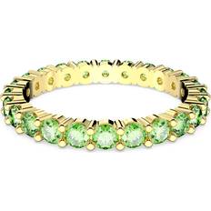 Swarovski Green Rings Swarovski Matrix ring, Round cut, Green, Gold-tone plated