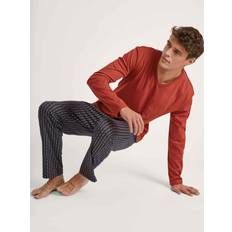 Geel Pyjama's Calida Relax Streamline 5 Pyjama - Rood Patroon Katoen